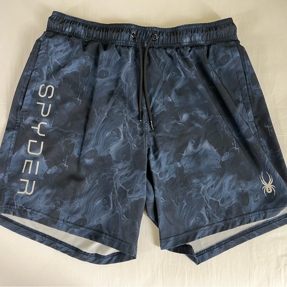 Spyder Blue Swim Trunks Shorts - Picture 1 of 3
